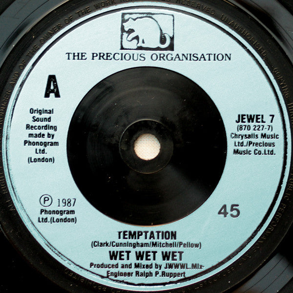 Wet Wet Wet - Temptation - Used Vinyl Record 7" image 7
