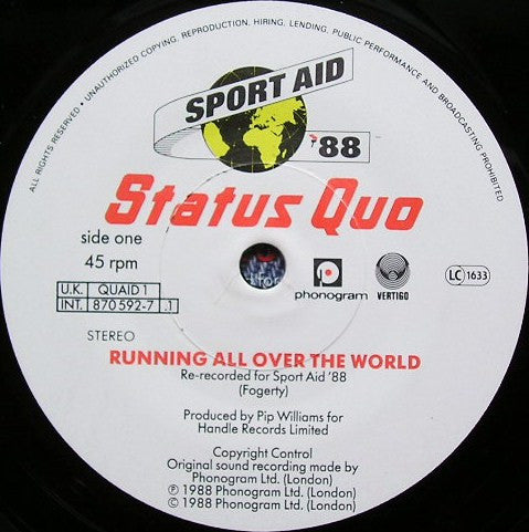 Status Quo - Running All Over The World - Used Vinyl Record 7" image 3