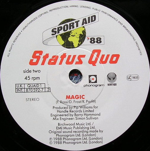 Status Quo - Running All Over The World - Used Vinyl Record 7" image 4