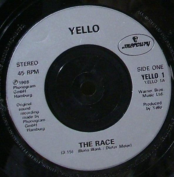 Yello - Race - Used Vinyl Record 7" image 3