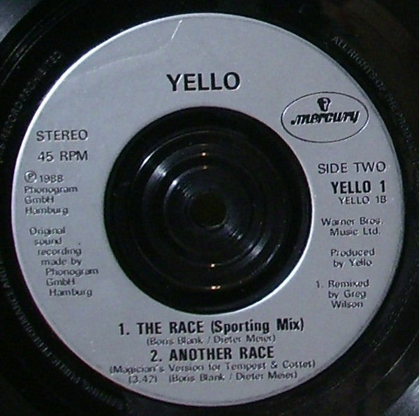 Yello - Race - Used Vinyl Record 7" image 4