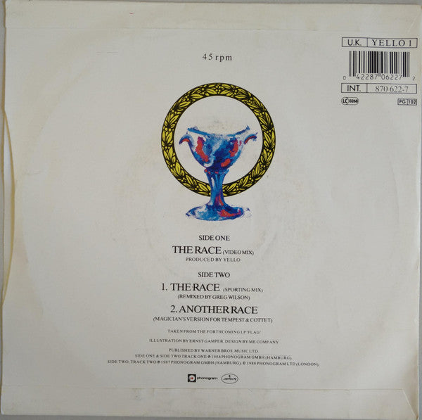 Yello - Race - Used Vinyl Record 7" image 6