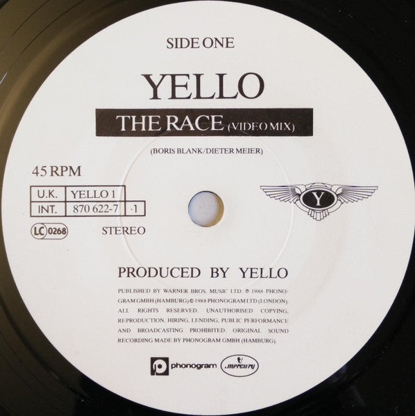 Yello - Race - Used Vinyl Record 7" image 7