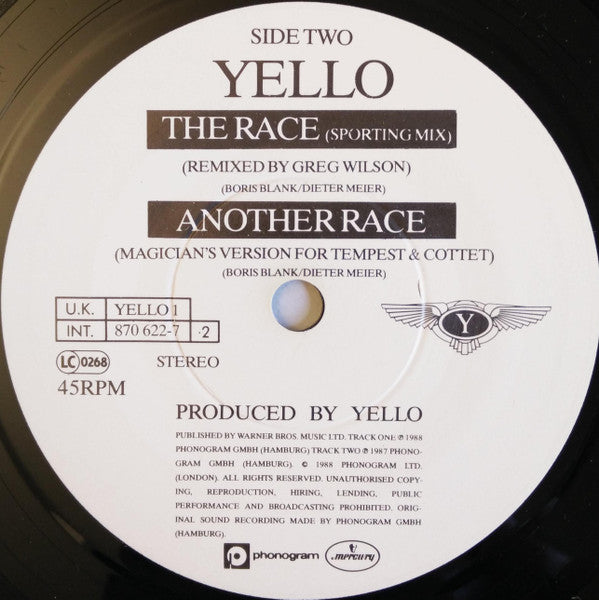 Yello - Race - Used Vinyl Record 7" image 8