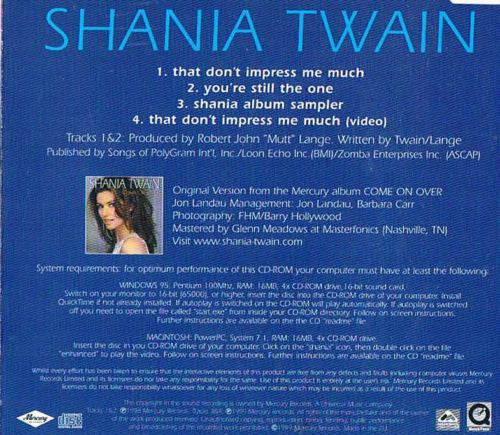 Shania Twain - That Don't Impress Me Much - Used CD image 4