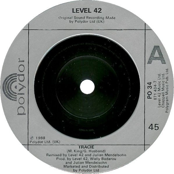 Level 42 - Tracie - Used Vinyl Record 7" image 3