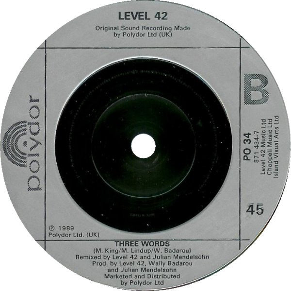 Level 42 - Tracie - Used Vinyl Record 7" image 4