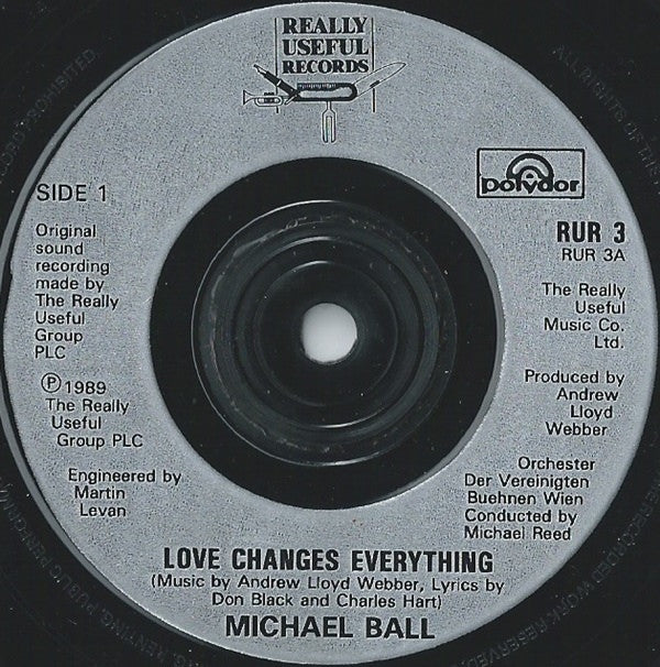 Michael Ball - Love Changes Everything - Used Vinyl Record 7" image 3