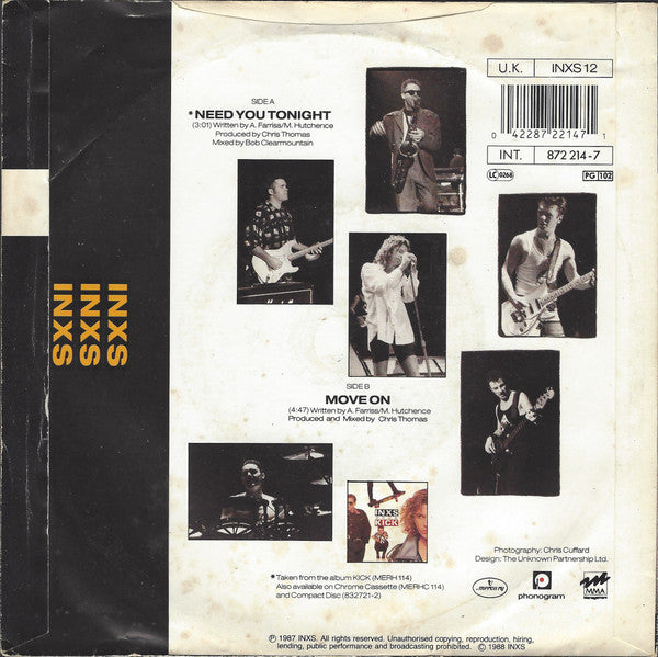 INXS - Need You Tonight - Used Vinyl Record 7" image 2