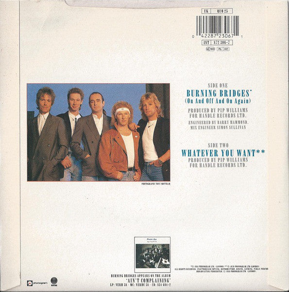 Status Quo - Burning Bridges (On And Off And On Again) - Used Vinyl R image 2