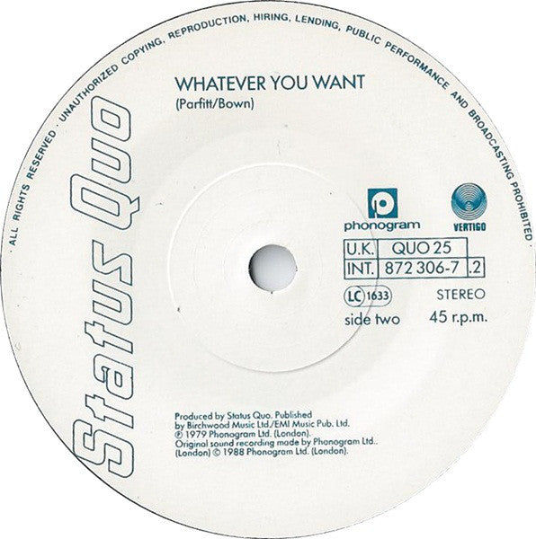 Status Quo - Burning Bridges (On And Off And On Again) - Used Vinyl R image 4