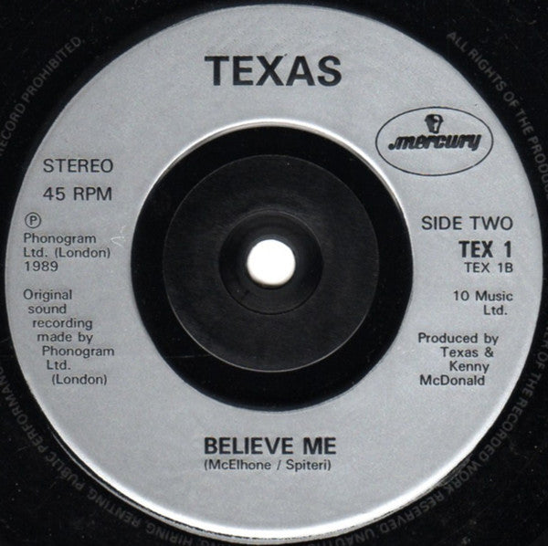 Texas - I Don't Want A Lover - Used Vinyl Record 7" image 4