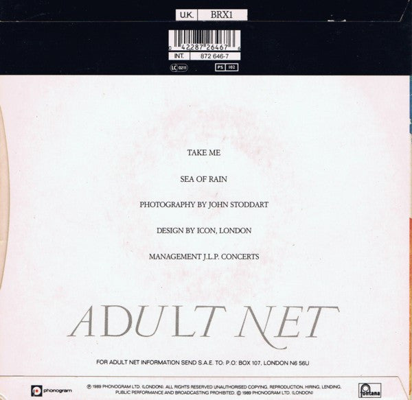 Adult Net - Take Me - Used Vinyl Record 7" image 2