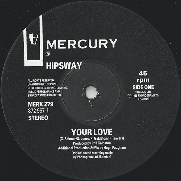 Hipsway - Your Love - Used Vinyl Record 12" image 3