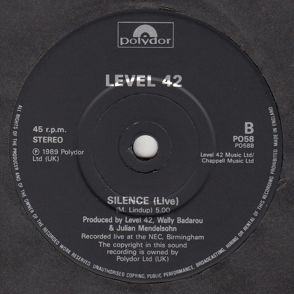 Level 42 - Take Care Of Yourself - Used Vinyl Record 7" image 4