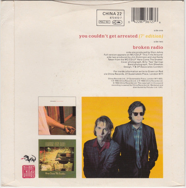 Green On Red - You Couldn't Get Arrested - Used Vinyl Record 7" image 2