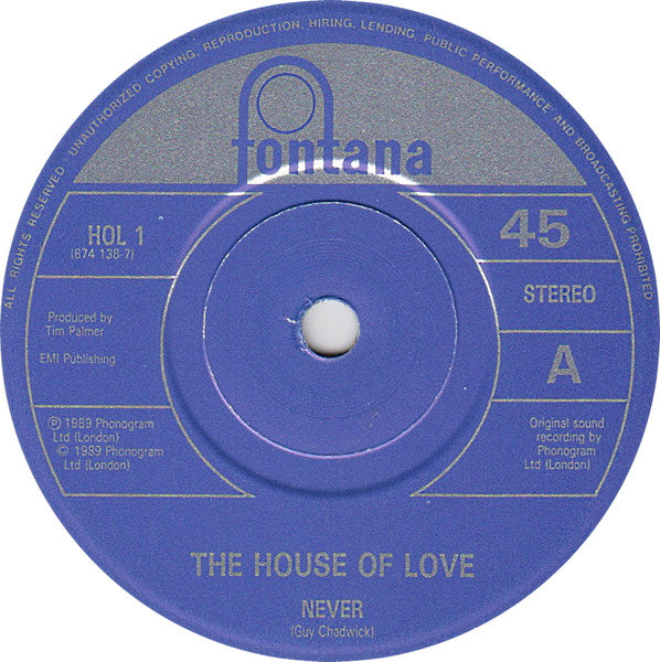 House Of Love - Never - Used Vinyl Record 7" image 7