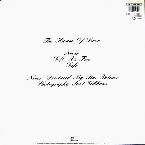House Of Love - Never - Used Vinyl Record 12" image 3