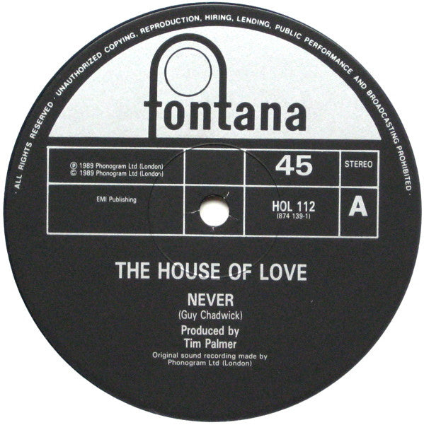House Of Love - Never - Used Vinyl Record 12" image 4