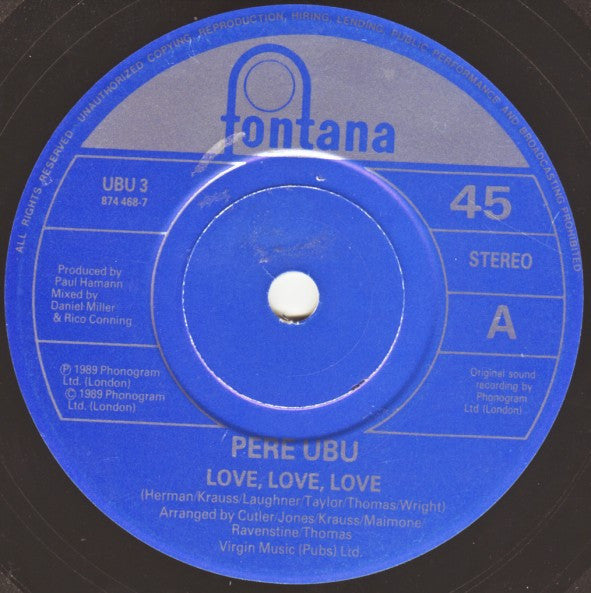 Pere Ubu - Love, Love, Love - Used Vinyl Record 7" image 3