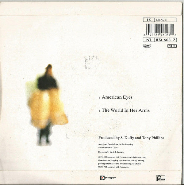 Lilac Time - American Eyes - Used Vinyl Record 7" image 2