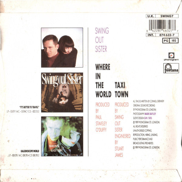 Swing Out Sister - Where In The World - Used Vinyl Record 7" image 2