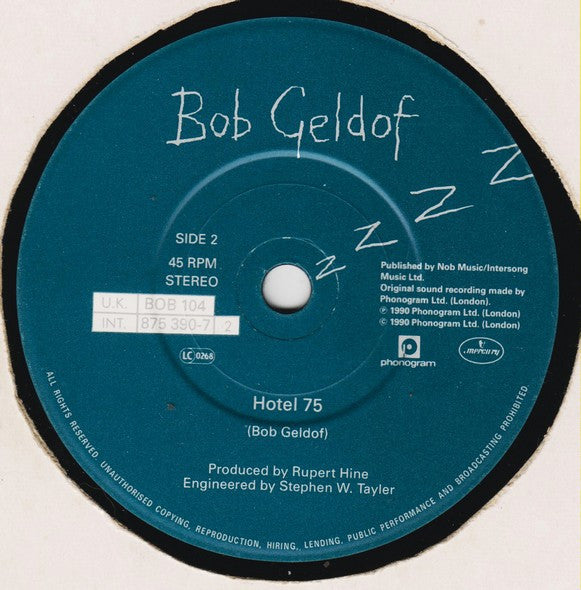 Bob Geldof - Great Song Of Indifference - Used Vinyl Record 7" image 4