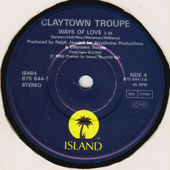 Claytown Troupe - Ways Of Love - Used Vinyl Record 7" image 3