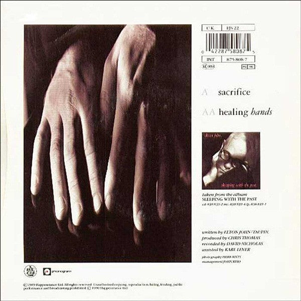 Elton John - Sacrifice / Healing Hands - Used Vinyl Record 7" image 6