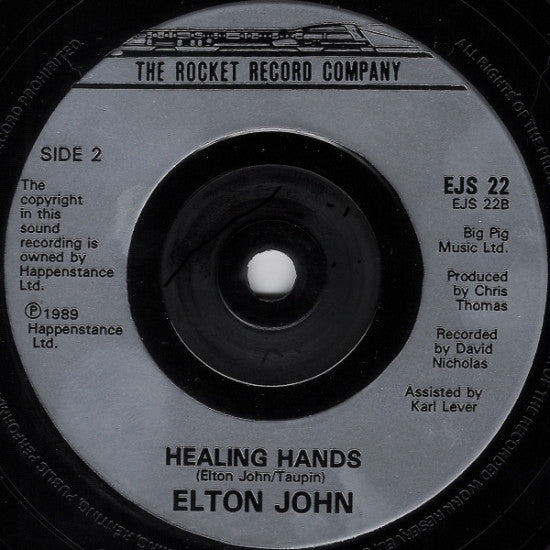 Elton John - Sacrifice / Healing Hands - Used Vinyl Record 7" image 8