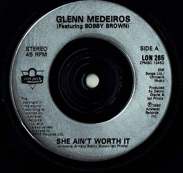 Glenn Medeiros - She Ain't Worth It - Used Vinyl Record 7" image 3
