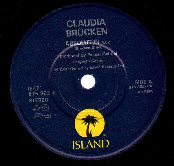 Claudia Brucken - Absolut[e] - Used Vinyl Record 7" image 7