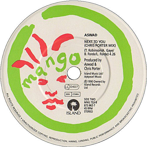 Aswad - Next To You - Used Vinyl Record 7" image 8