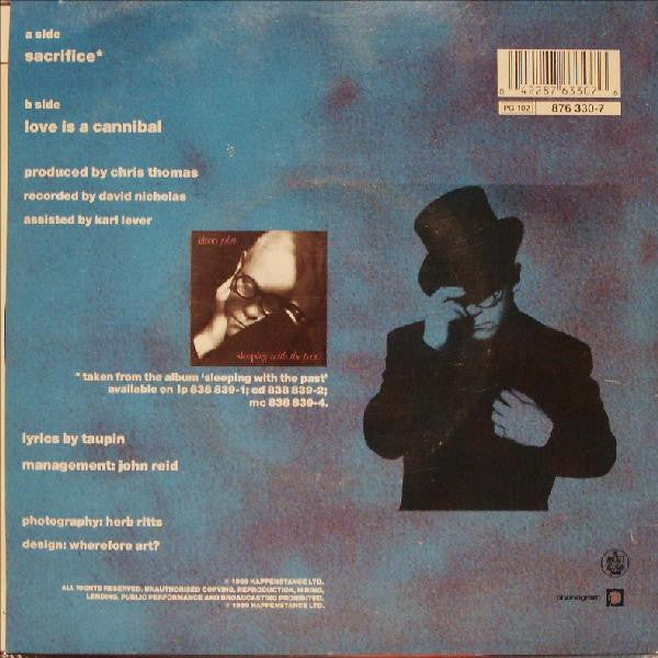 Elton John - Sacrifice - Used Vinyl Record 7" image 3