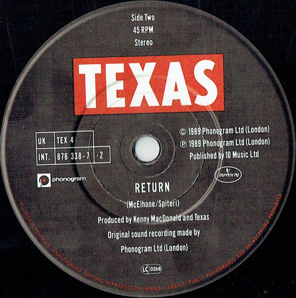 Texas - Prayer For You - Used Vinyl Record 7" image 8