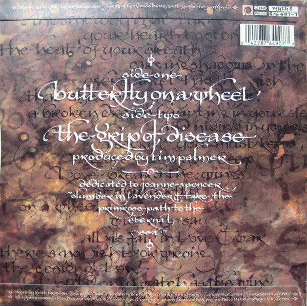 Mission - Butterfly On A Wheel - Used Vinyl Record 7" image 2