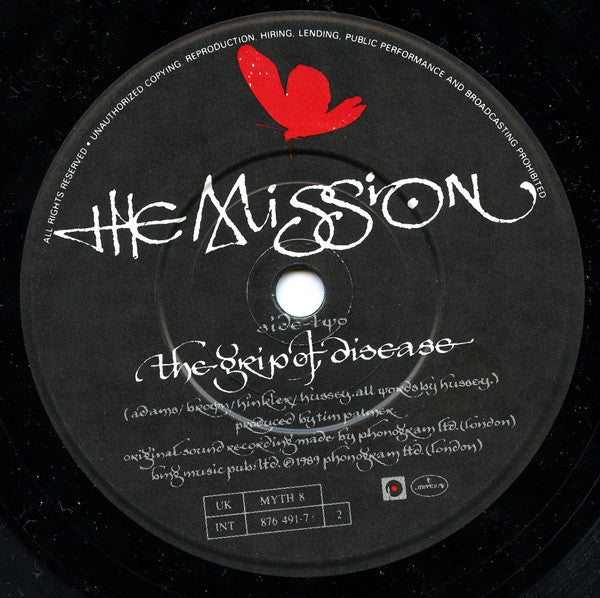 Mission - Butterfly On A Wheel - Used Vinyl Record 7" image 4