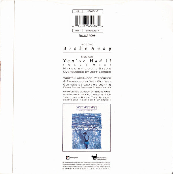 Wet Wet Wet - Broke Away - Used Vinyl Record 7" image 6