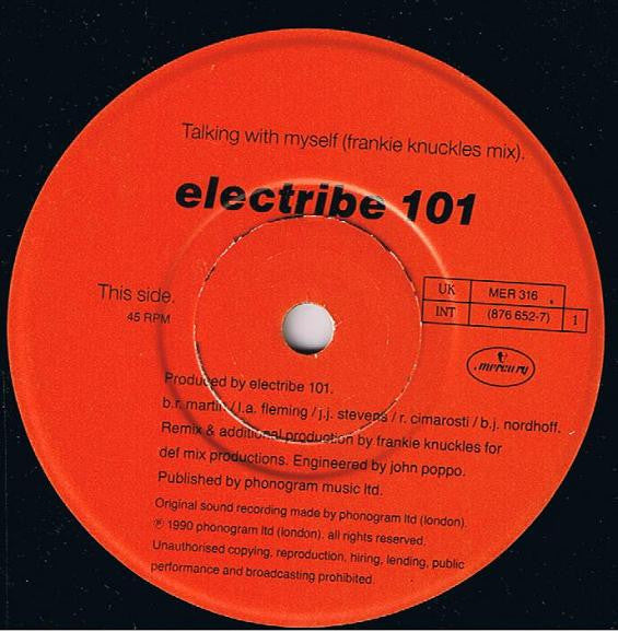 Electribe 101 - Talking With Myself - Used Vinyl Record 7" image 3