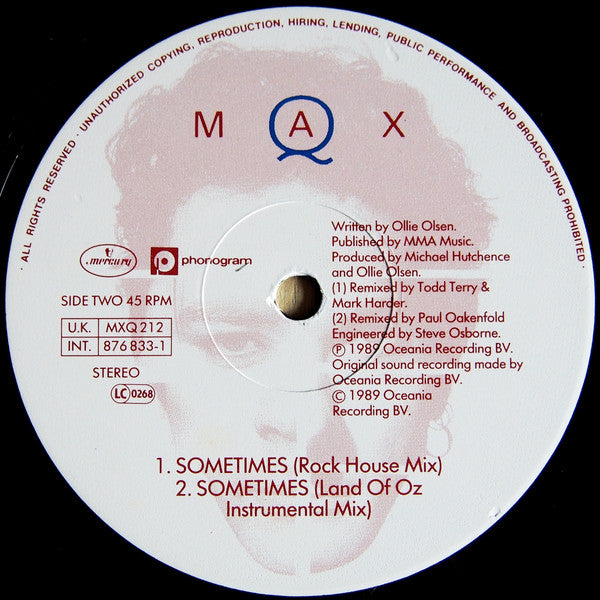 Max Q - Sometimes - Used Vinyl Record 12" image 4