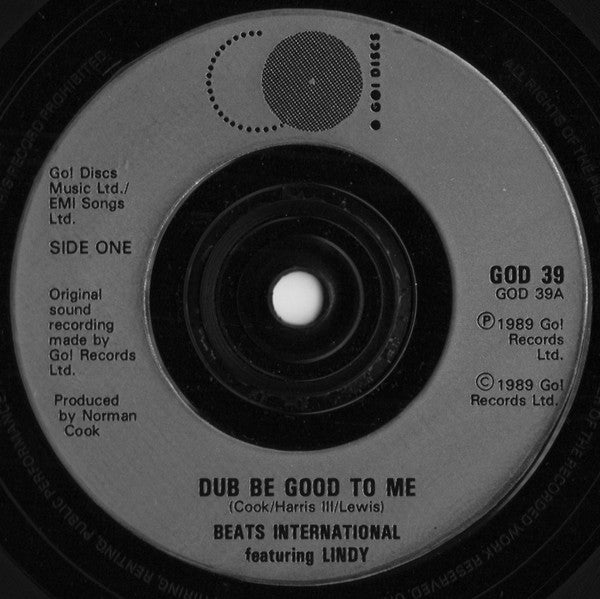 Beats International - Dub Be Good To Me - Used Vinyl Record 7" image 3