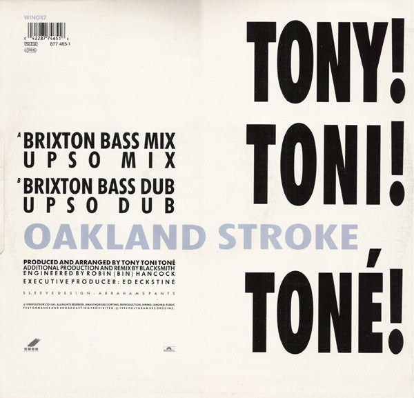 Tony! Toni! Tone! - Oakland Stroke - Used Vinyl Record 12" image 2