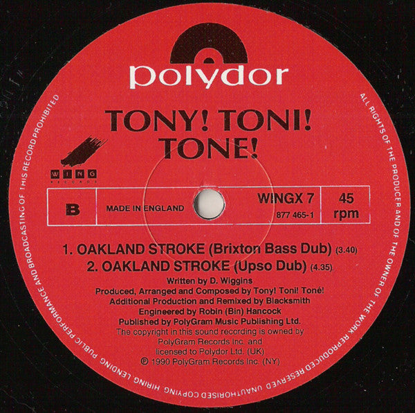 Tony! Toni! Tone! - Oakland Stroke - Used Vinyl Record 12" image 4