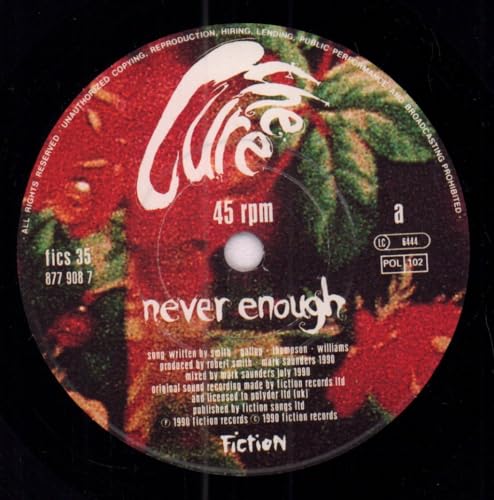 Cure - Never Enough - Used Vinyl Record 12" image 3
