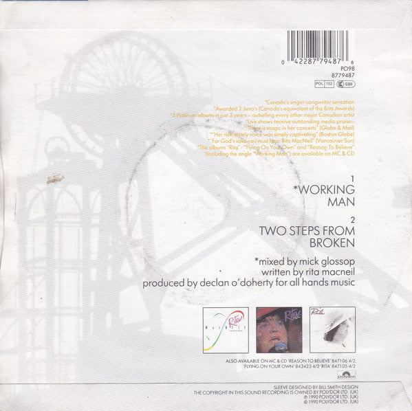 Rita MacNeil - Working Man - Used Vinyl Record 7" image 2