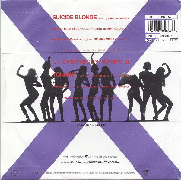 INXS - Suicide Blonde - Used Vinyl Record 7" image 2
