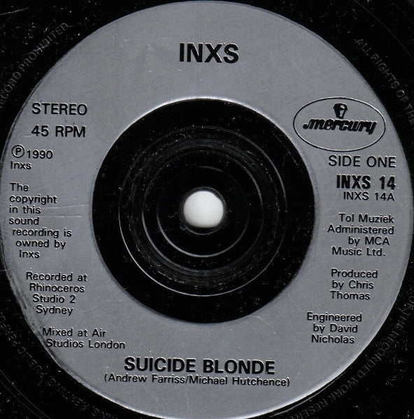 INXS - Suicide Blonde - Used Vinyl Record 7" image 3