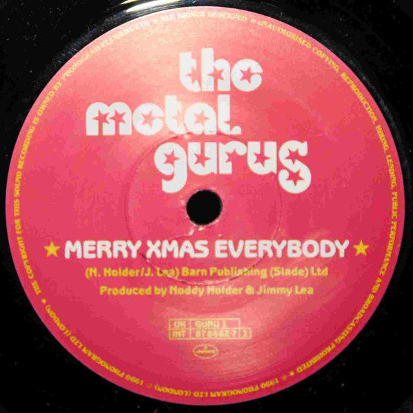 Metal Gurus - Merry Xmas Everybody - Used Vinyl Record 7" image 3
