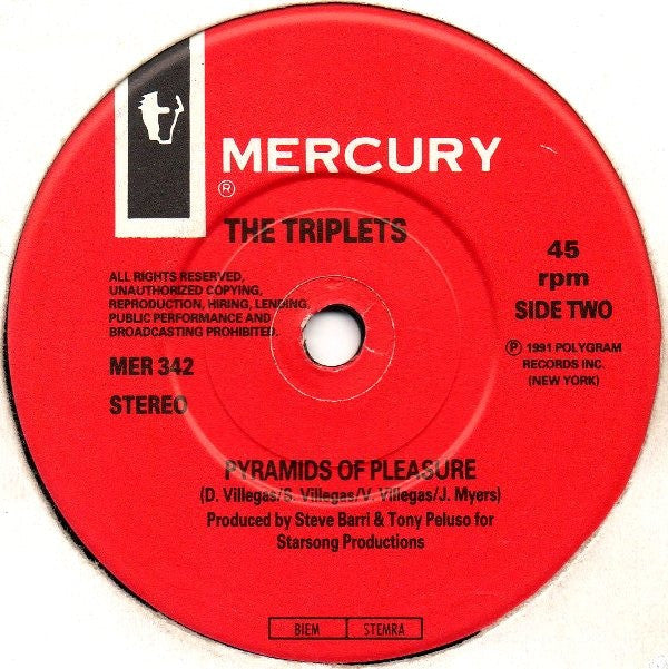 Triplets - You Don't Have To Go Home Tonight - Used Vinyl Record 7" image 8