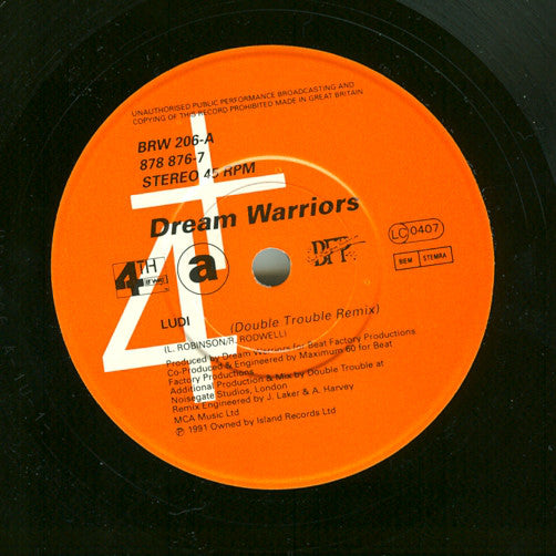 Dream Warriors - Ludi - Used Vinyl Record 7" image 7